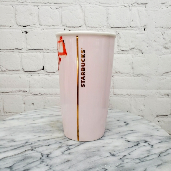 Starbucks Coffee Mug Cup 2015 Ceramic Tumbler Without Lid Floral Flow - Picture 2 of 4